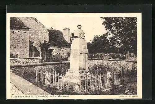 AK Cussy-le-Chatel, Le Monument