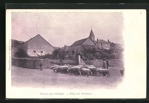 AK Darcey, Place des Terreaux par Flavigny