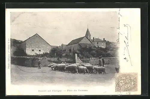 AK Darcey, Place des Terreaux par Flavigny