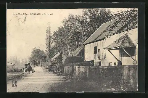 AK Longvic, Strassenpartie am Ortsrand