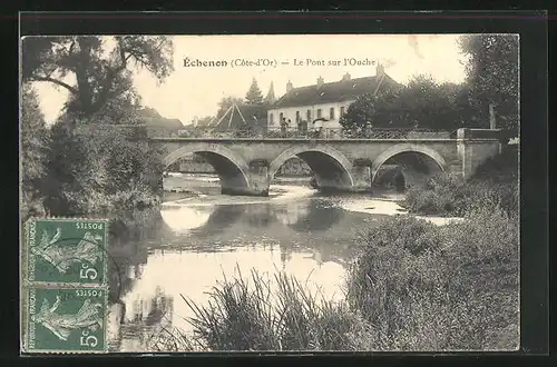 AK Échenon, Le Pont sur l`Ouche, Brücke