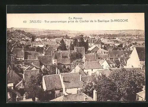 AK Saulieu, Vue panoramique prise du Clocher de la Basilique St-Andoche