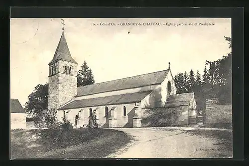 AK Grancey-le-Chateau, Eglise paroissiale et Presbytere