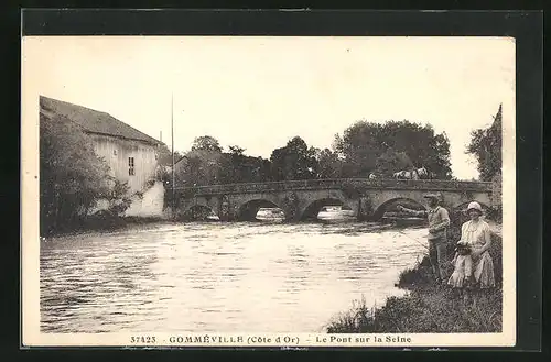 AK Gommeville, Le Pont sur la Seine