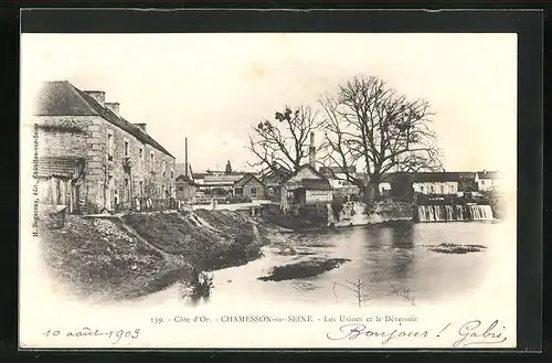 AK Chamesson-sur-Seine, les Usines et le Déversoir