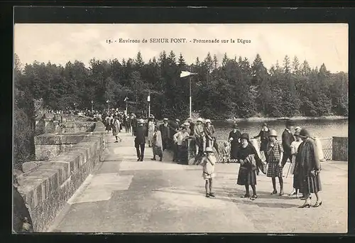 AK Semur, le Pont, Promenade sur la Digue