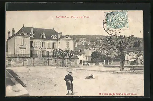 AK Santenay, Place du Jet-d'Eau