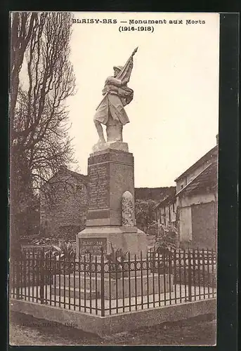 AK Blaisy-Bas, Monument aux Morts