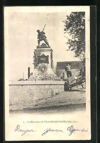 AK Villars-Fontaine, Le Monument de Villars-Fontaine