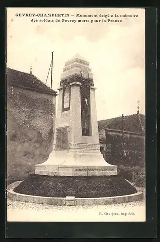 AK Gevrey-Chambertin, Monument érigé a la mémoire des soldats de Gevrey morts pour la France