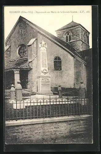 AK Messigny, Monument aux Morts de la Grande Guerre