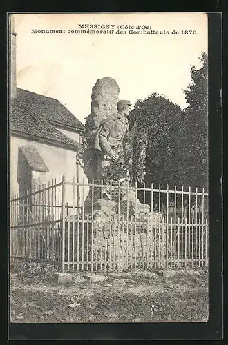 AK Messigny, Monument commémoratif des combattants de 1870