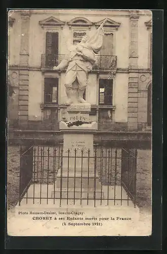 AK Chorey, Monument à ses Enfants morts pour la France 1921