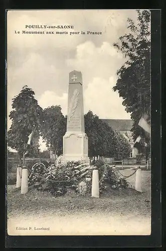 AK Pouilly-sur-Saone, Le Monument aux morts pour la France