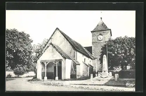 AK Bretigny, L`Eglise et le Monument aux Morts