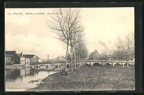AK Brion-sur-Ource, Pont sur l`Ource