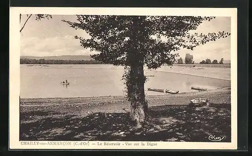 AK Chailly-sur-Armancon, Le Reservoir, vue sur la Digue