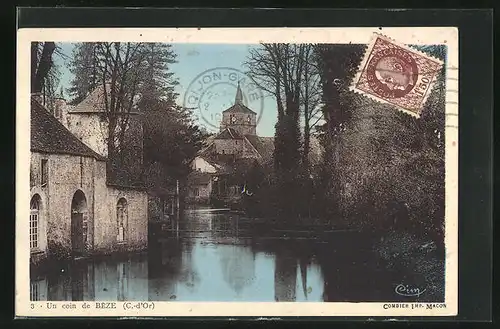 AK Beze, Flusspartie mit Blick auf die Kirche