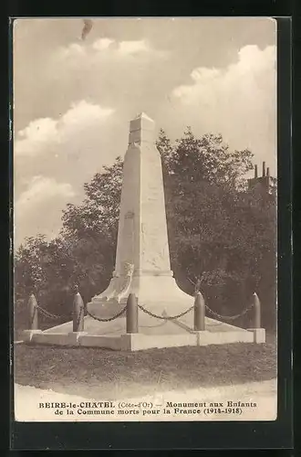 AK Beire-le-Chatel, Monument aux Entfants de la Commune morts pour la France