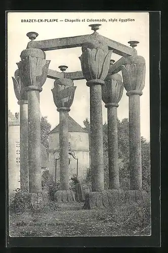 AK Brazey-en-Plaine, Chapelle et Colonnade, style egyptien