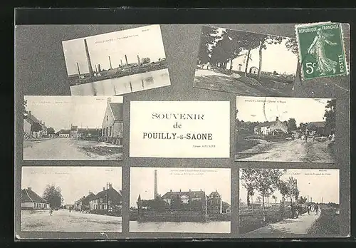 AK Pouilly-s-Saone, Route de Dljon, Vue Générale des Usiners, Quartier de Rougeol