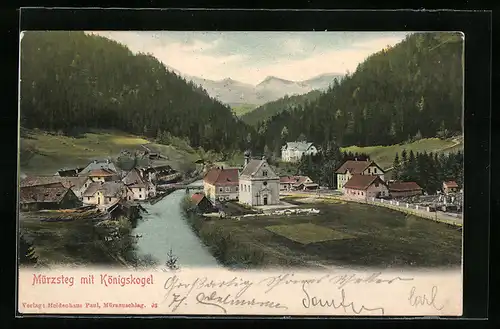 AK Mürzsteg, Teilansicht mit Königskogel