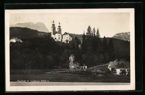 AK Radmer, Blick zur Kirche mit Lugauer