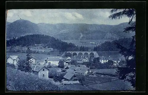 AK Steinhaus a. S., Totale mit Eisenbahnbrücke