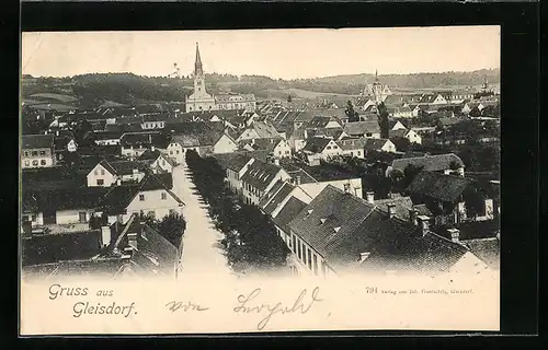 AK Gleisdorf, Gesamtansicht mit Blick zur Kirche