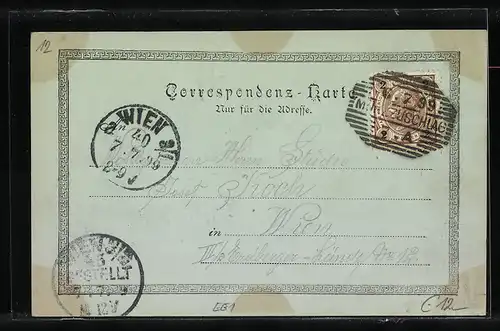 Mondschein-AK Mürzzuschlag, das Hotel Lambach