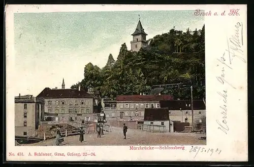 AK Bruck a. d. M., Mürzbrücke und Schlossberg