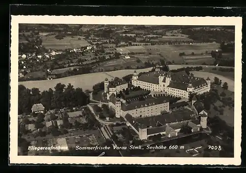 AK Vorau in der Steiermark, Fliegeraufnahme mit dem Augustiner Chorherrenstift