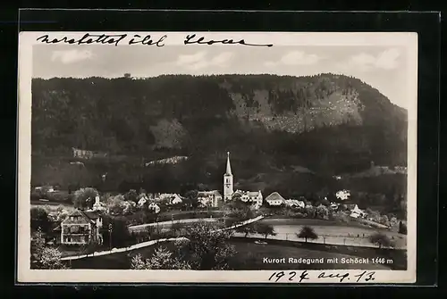 AK Radegund, Gesamtansicht mit Kirche und Schökl