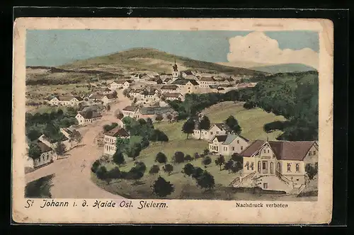 Künstler-AK St. Johann i. d. Haide i.d. Ostmk., Gesamtansicht