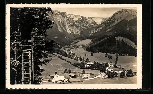 AK Altenberg bei Kapellen a. d. Mürz, Ortsansicht im Tal