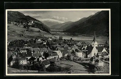 AK Oberwölz i. d. Steiermark, Totalansicht mit der Kirche