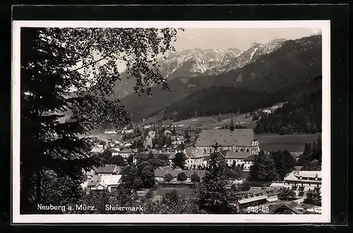 AK Neuberg a. Mürz, Teilansicht gegen die Berge