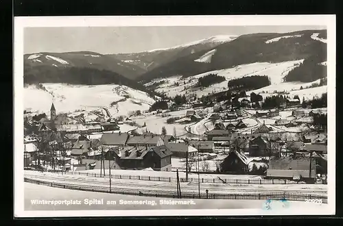 AK Spital am Semmering, Ortsansicht gegen Stuhleck