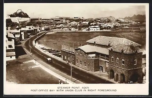 AK Aden, Steamer Point, Post Office Bay with Union Club in Right Foreground