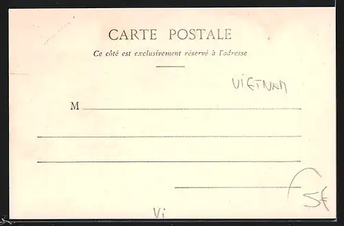 AK Hanoi, Une avenue avec les grands magasins, Strassenbahn