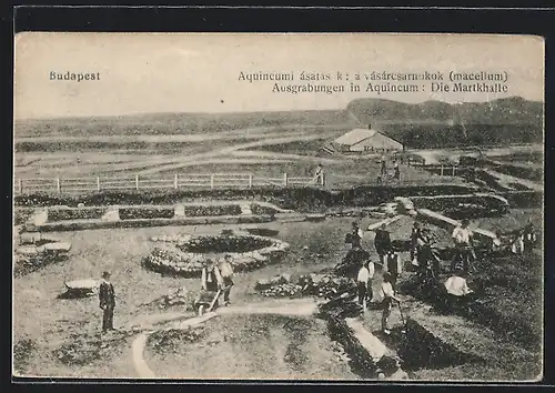 AK Budapest, Ausgrabungen in Aquincum, die Markthalle