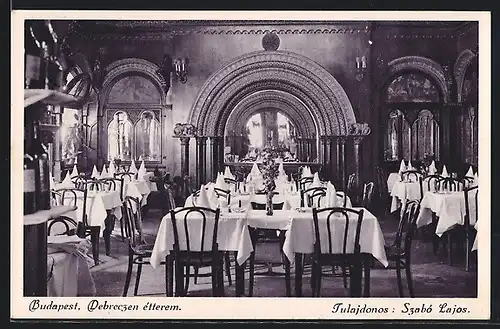 AK Budapest, Debreczen etterem, festlicher Speiseraum