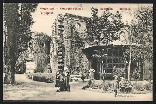 AK Budapest, Trinkhalle auf der Margarethen-Insel
