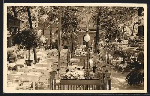 AK Budapest, Gartenrestaurant am Tiergarten