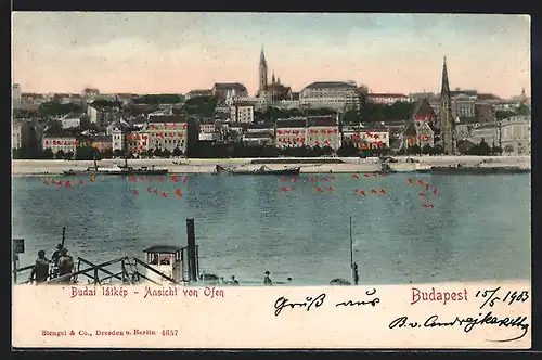 AK Budapest, Stadtansicht von Ofen