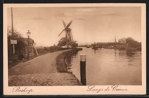 AK Boskoop, Langs de Gouwe, Windmühle