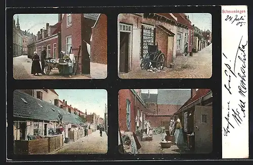 AK Scheveningen, Strassenpartien, Waschfrauen