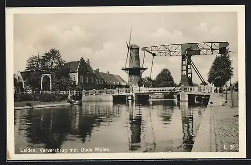 AK Leiden, Verversbrug met Oude Molen