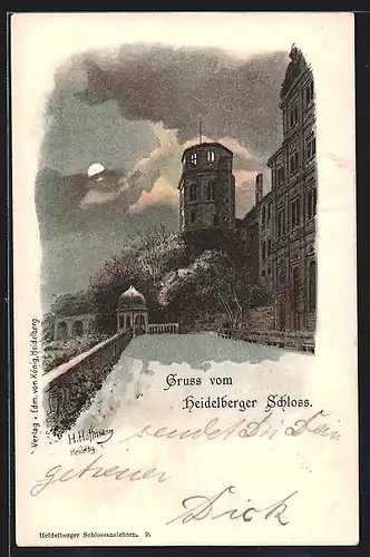 Künstler-Lithographie Heidelberg, Nachtpartie am Schloss