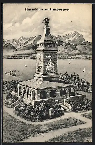AK Starnberg, Bismarckturm am Starnbergersee
